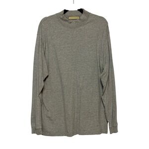 Naturalife Soft‎ Minimalist Mock Neck Long Sleeve Top Women XL Quiet Luxury